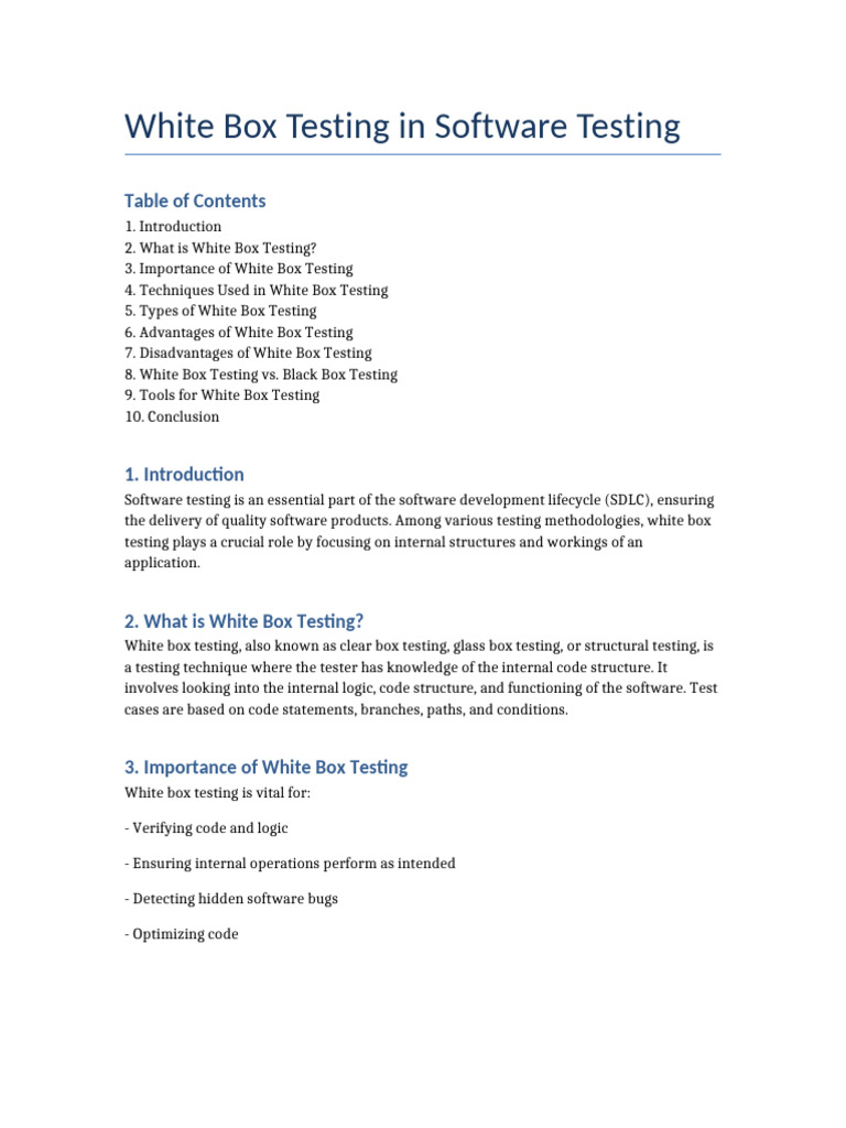 White Box Testing (1) | PDF | Software Testing | Unit Testing