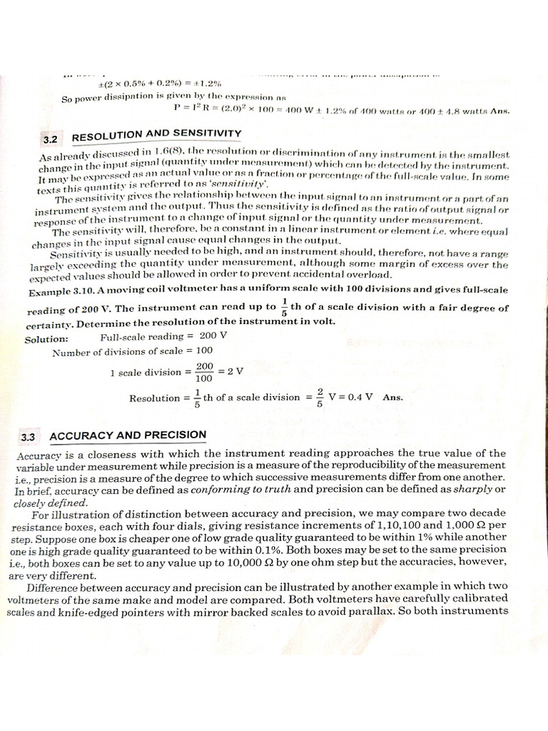 Accuracy Precision Resolution and Error | PDF