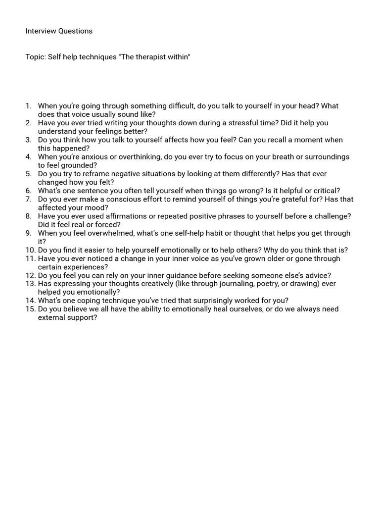 Psychology Interview Questions | PDF