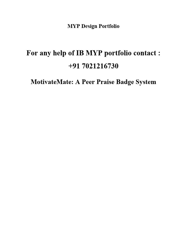 MYP Design Portfolio - PCUP | PDF | Community | Usability
