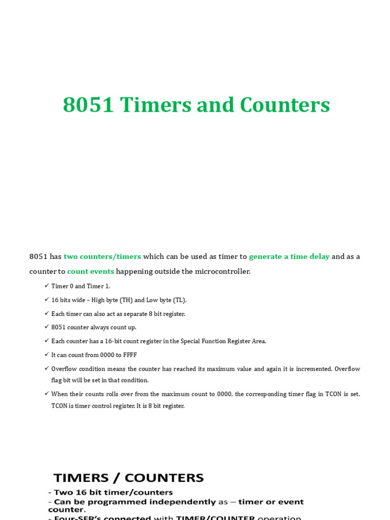 8051 Timers and Counters | PDF | Timer | Computing