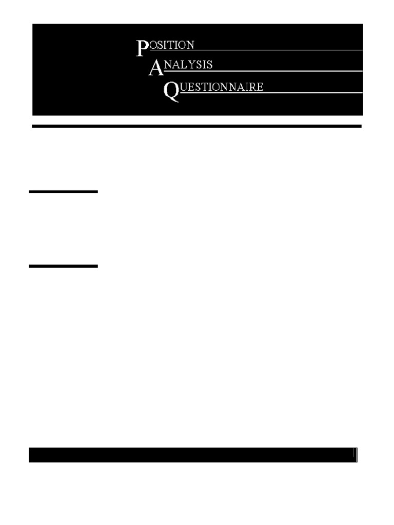 Position Analysis Questionnaire PAQ | PDF | Mathematics | Mathematical ...
