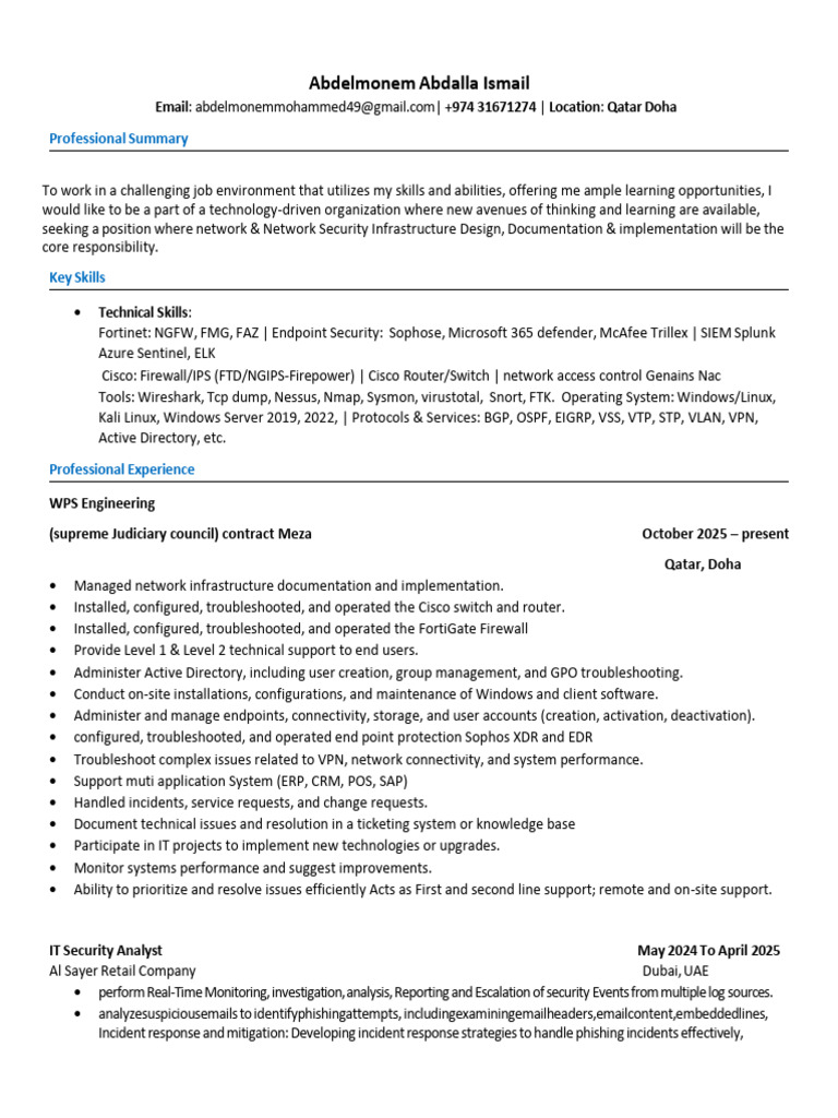 SOC cv(2) (2) | PDF | Computer Network | Firewall (Computing)