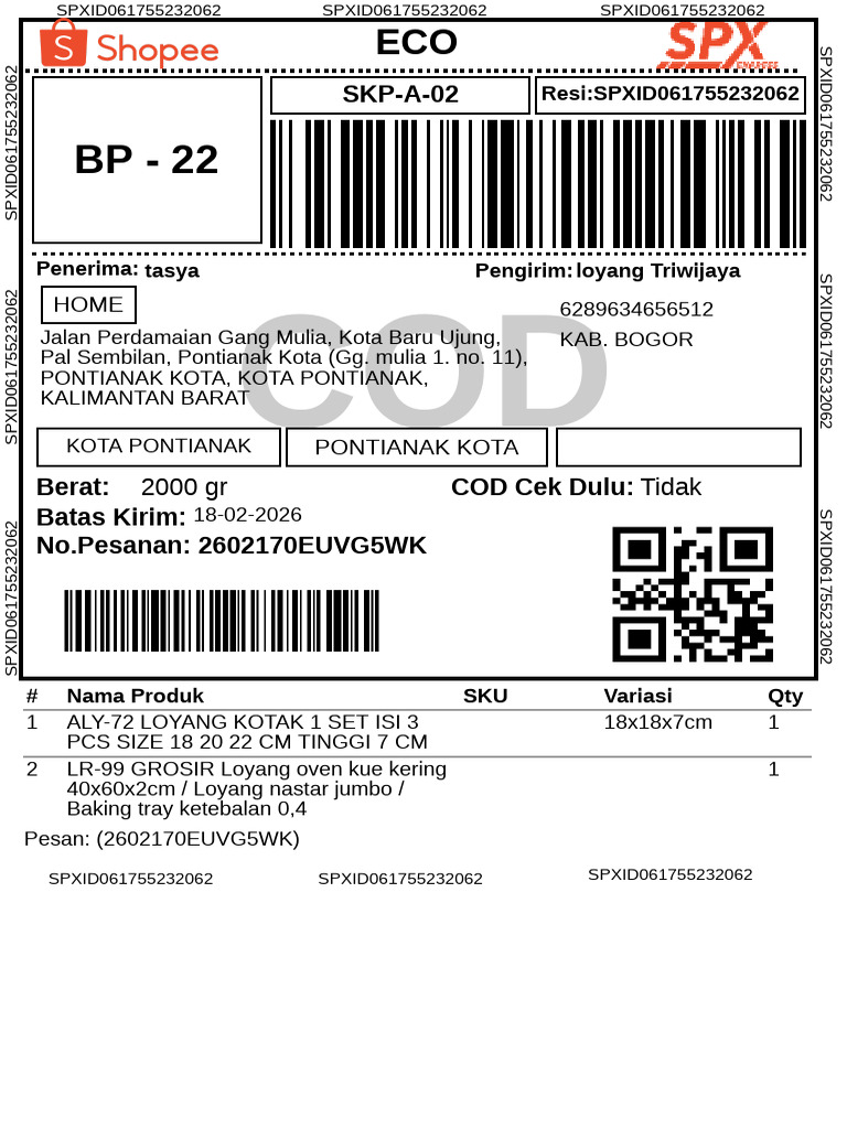 Label Pengiriman 314 | PDF