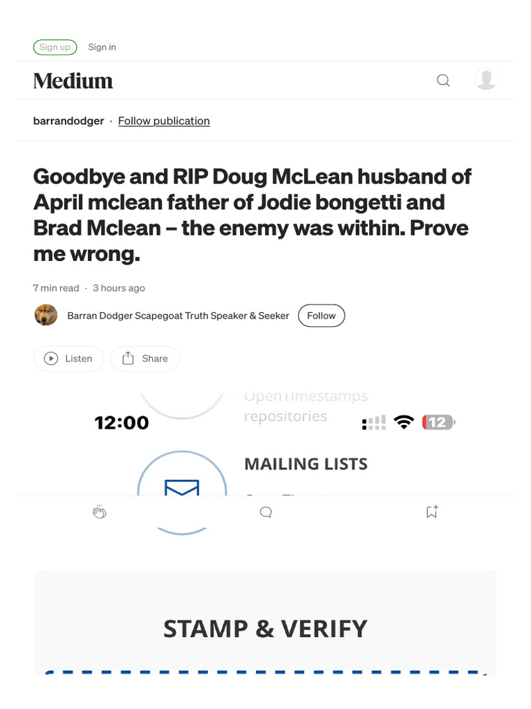 Goodbye and RIP Doug McLean Husband of April Mclean Father of Jodie ...