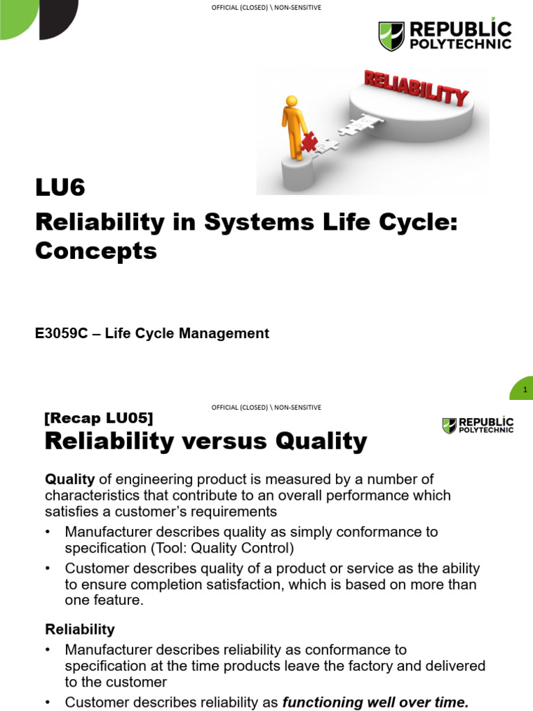 AY 2024 Term 4 E3059C L06 Lesson Notes | PDF | Reliability Engineering ...