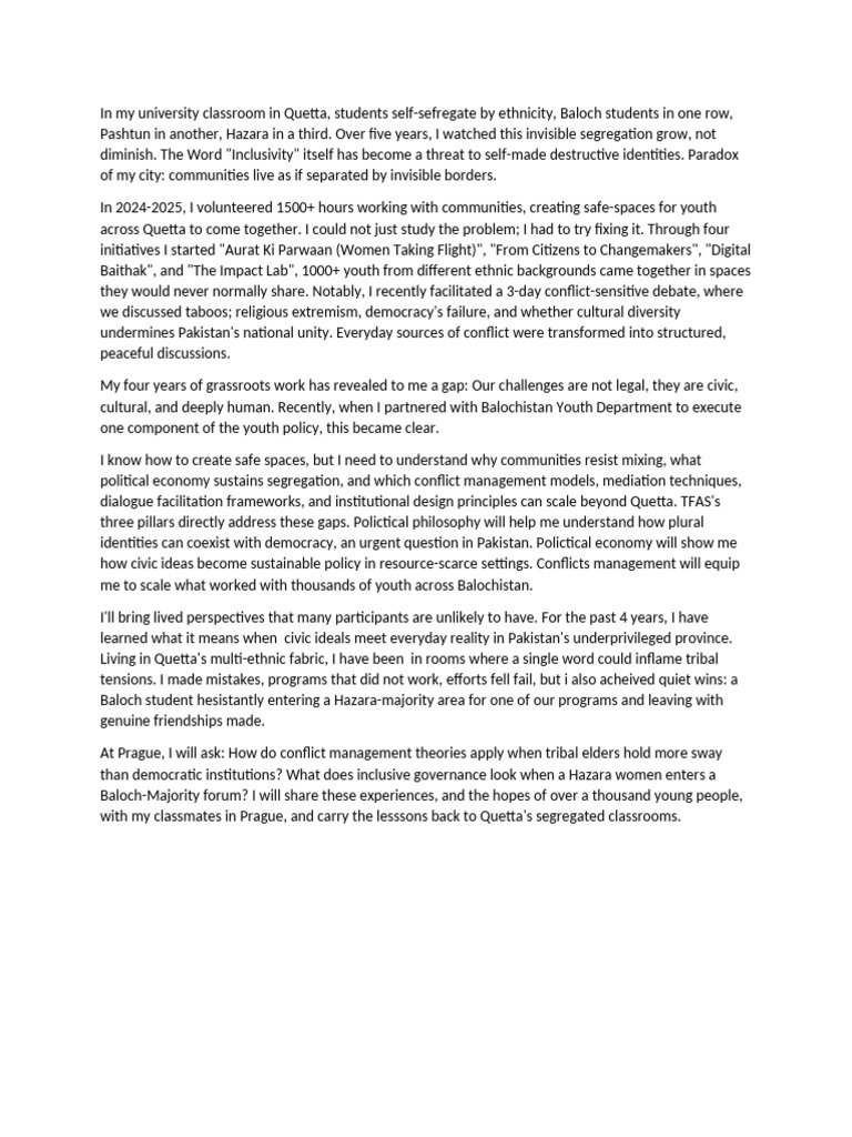 TFAS prague final SoP | PDF | Political Science