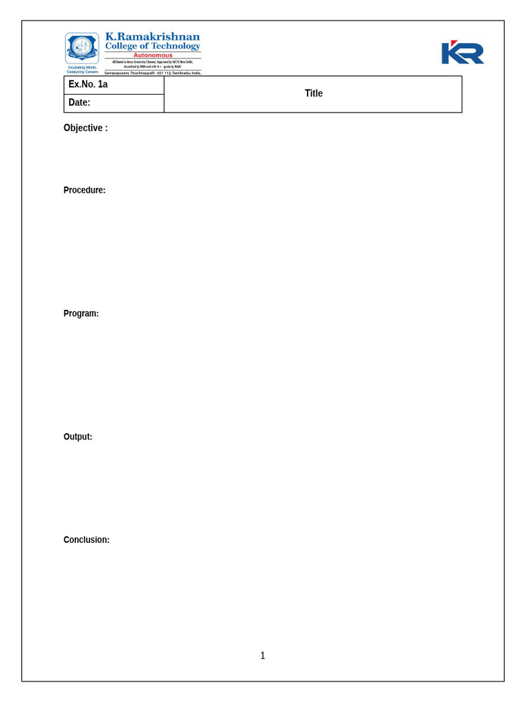 Sample Format for Lab Record Preparation | PDF