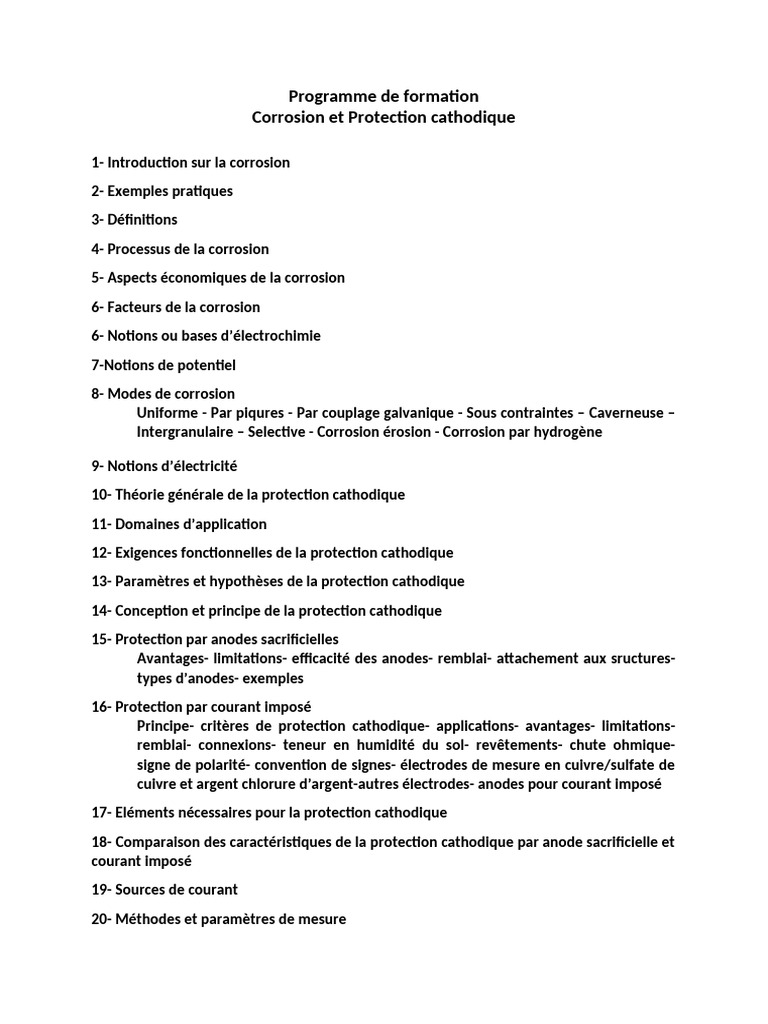 Programme de Formation | PDF