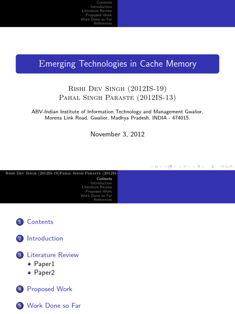 Emerging Technologies in Cache Memory | PDF | Cpu Cache | Computer Memory