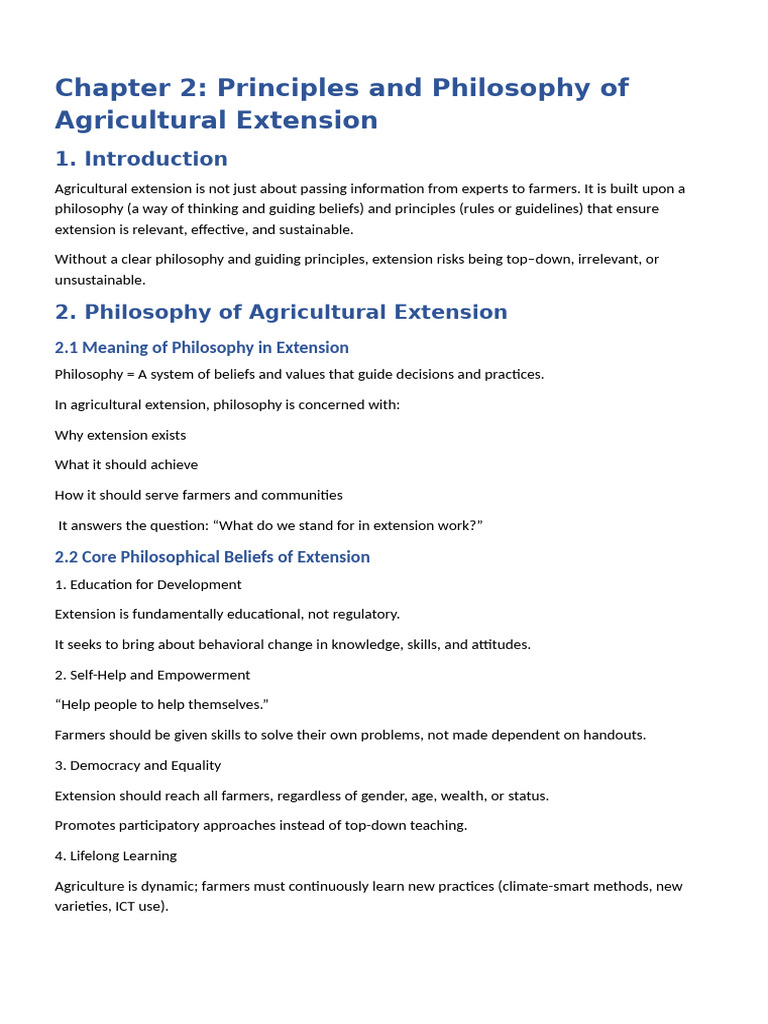 Agricultural Extension 2 | PDF | Cooperative | Agriculture