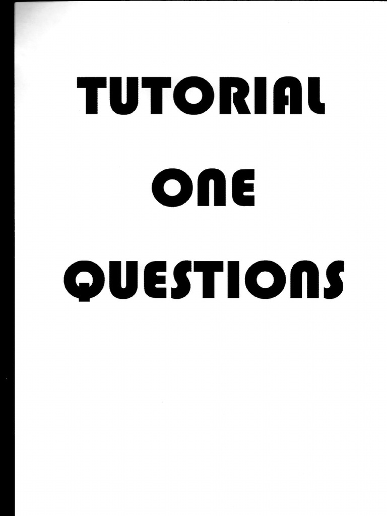 Tutorial 1 - Questions and Final Answers (Textbook) | PDF | Rational ...