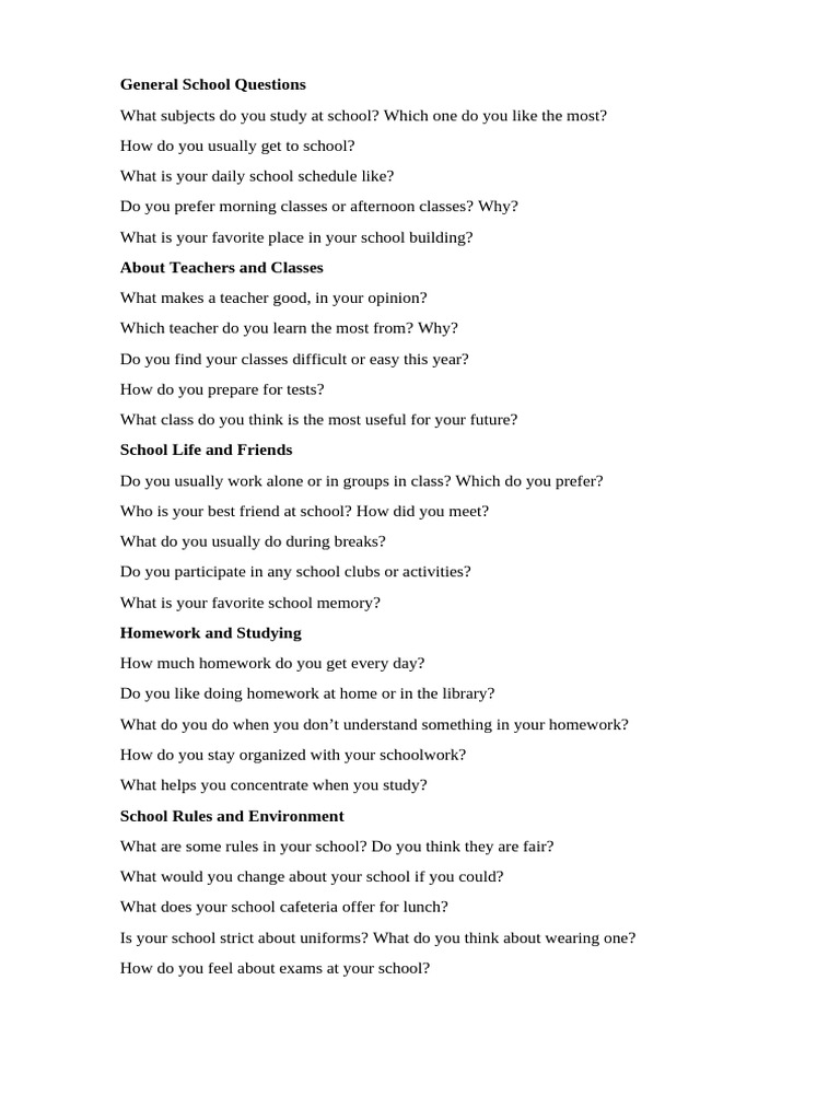 General School Questions | PDF