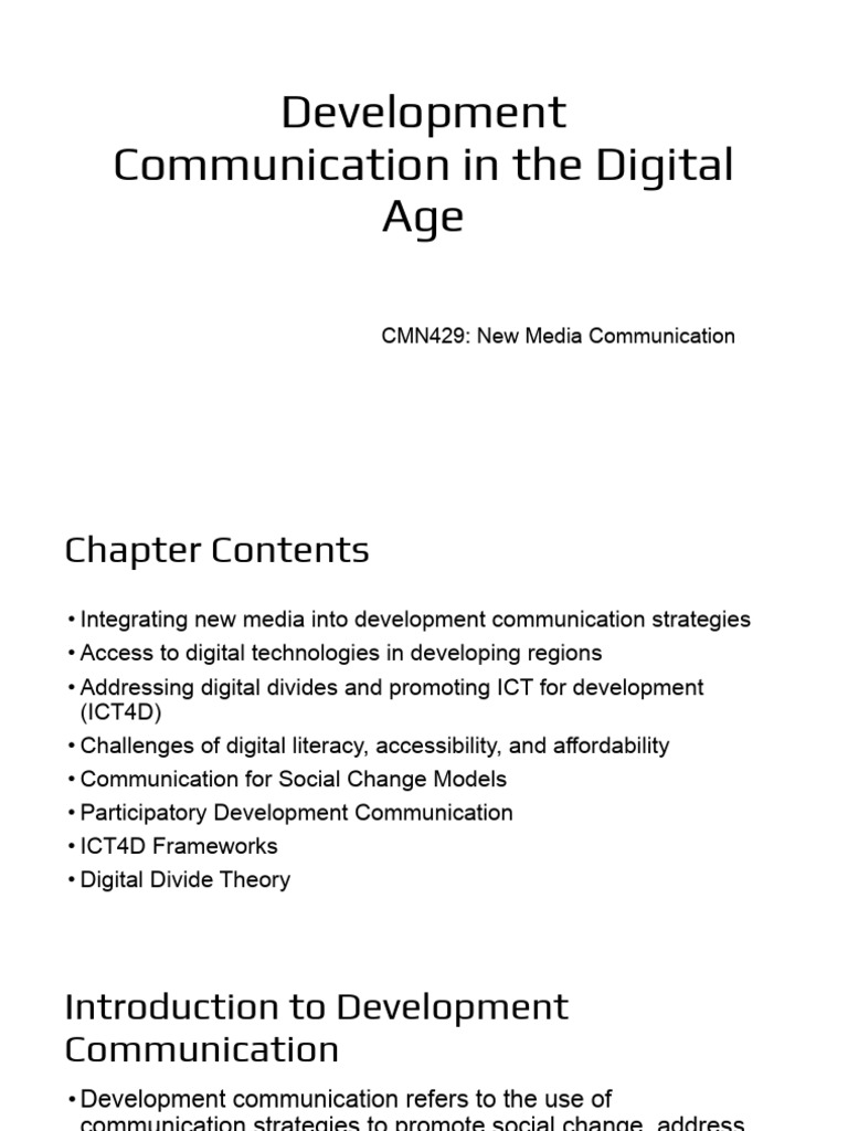 3.1 Development Communication in The Digital Age | PDF | Information ...