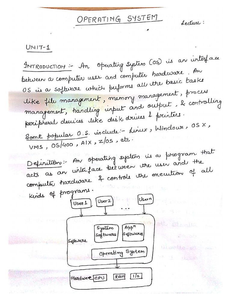 Unit 1 OS Notes | PDF