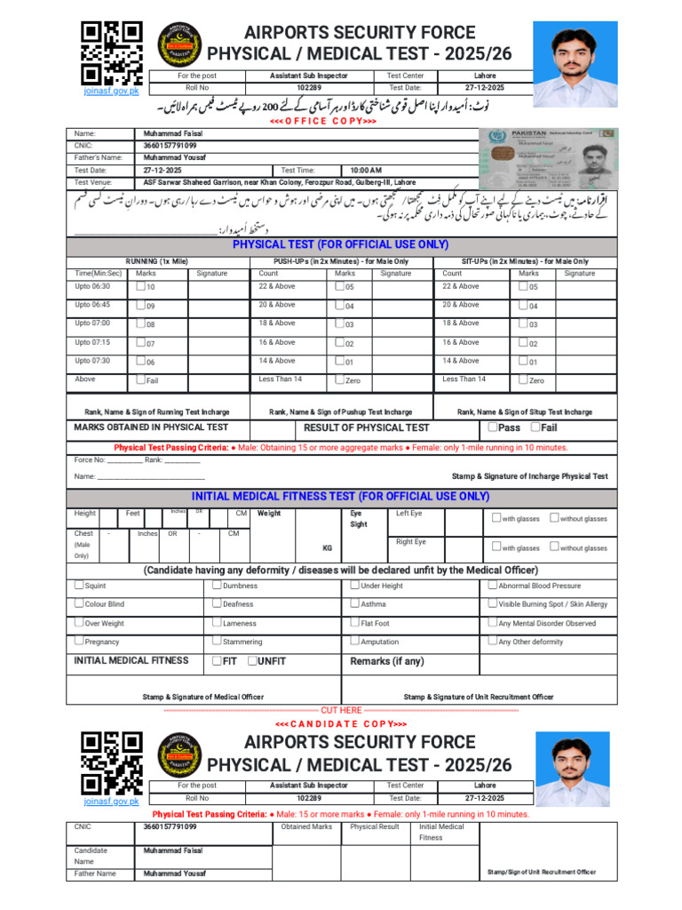 Test Slip - Join ASF | PDF | Medical Specialties | Clinical Medicine