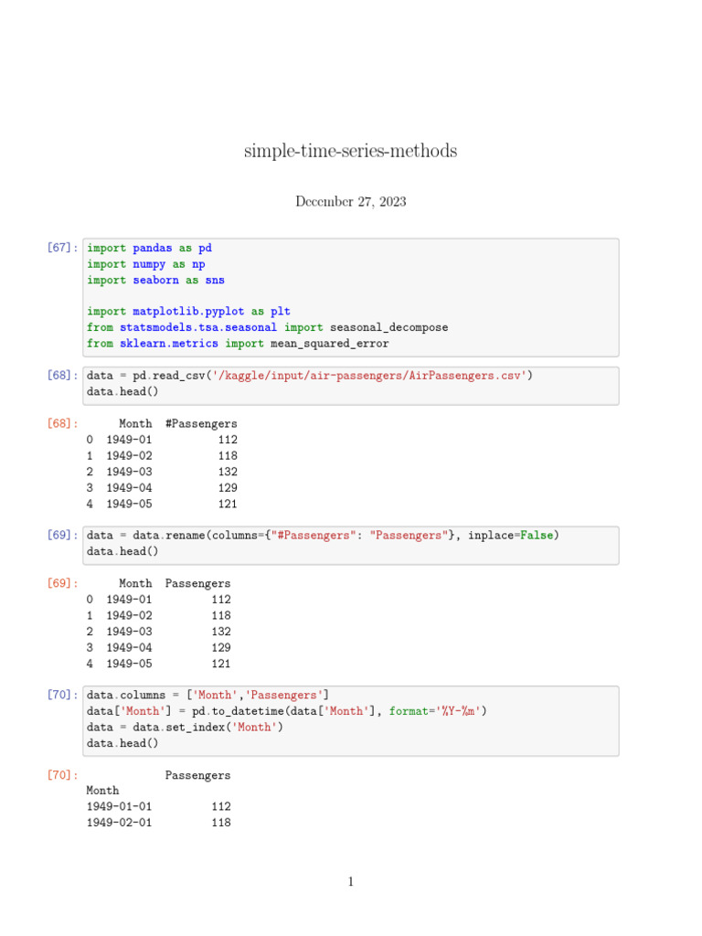 Simple Method of Time Series | PDF | Data Analysis | Applied Mathematics