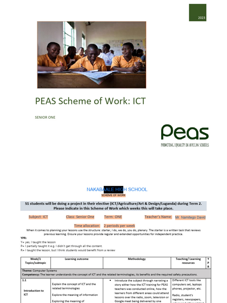 NHS S.1 Computer Ict Scheme of Work New Curriculum | PDF | Educational ...