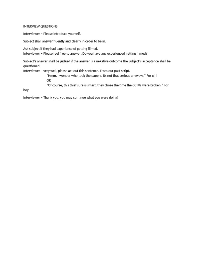 Interview Questions | PDF