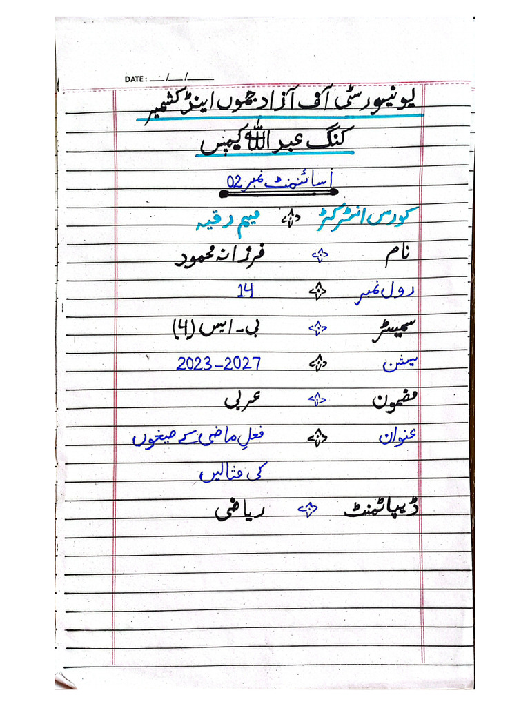 Arabic Assignment 2 | PDF