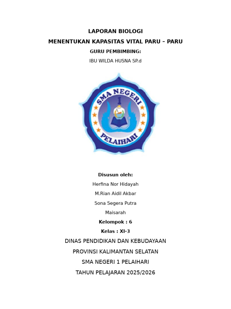 Biologi (Kapasitas Vital Paru Paru) | PDF