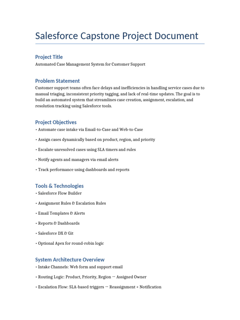 Salesforce Capstone Project | PDF | Software Development | Computing