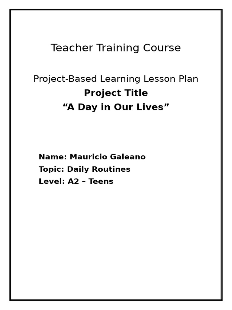 Teacher Training Course | PDF | Project Based Learning | Cognition