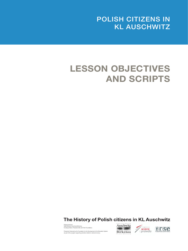 Lesson Objectives and Scripts Polish Citizens in KL Auschwitz | PDF ...