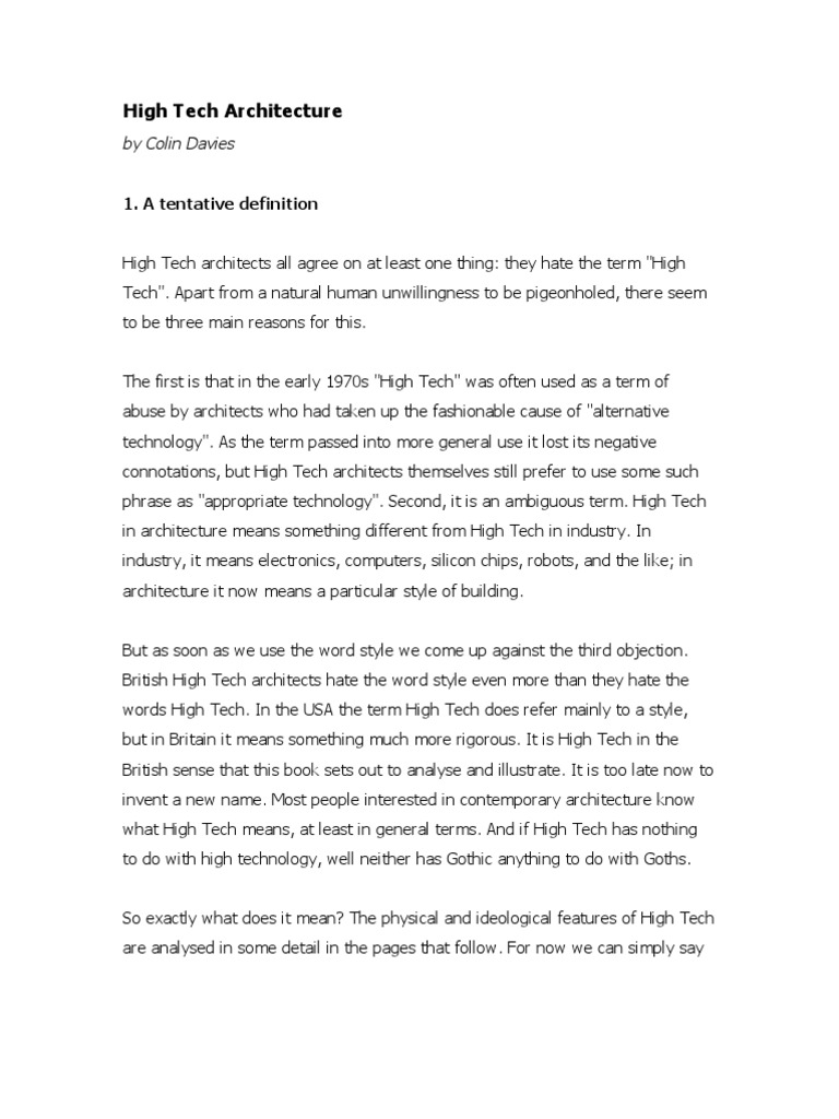 Hightech Architecture | PDF | Finance & Money Management | Home & Garden
