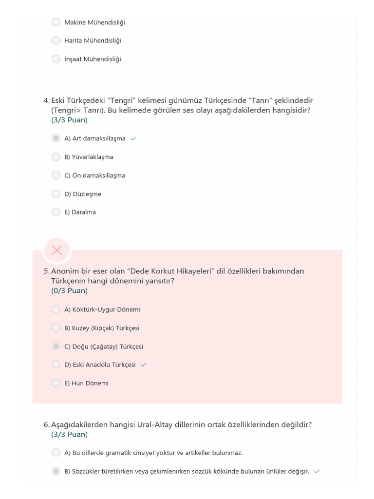 Türkçe - Turkish 1 2020 Final | PDF