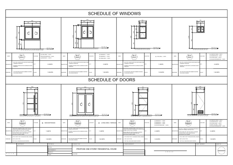 QS - Schedule of Doors and Windows-Model | PDF | Door | Building ...