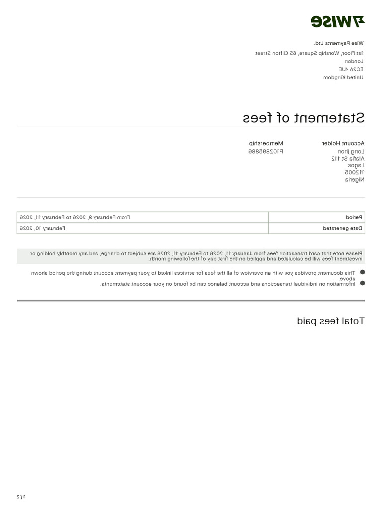 Fee Statement | PDF