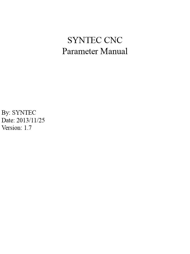 Syntec CNC Parameters-En | PDF | Feedback | Coordinate System