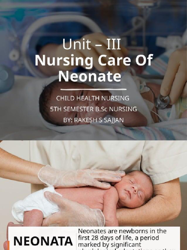 Unit - 3 Nursing Care of Neonates | PDF