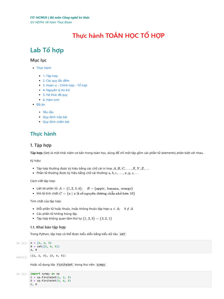 ToanTohop - Lab To Hop | PDF