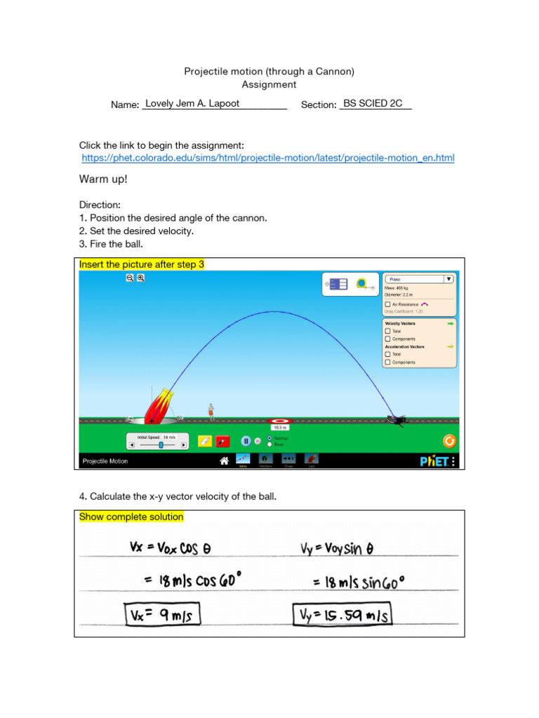 Lapoot 1C-Projectile Motion | PDF