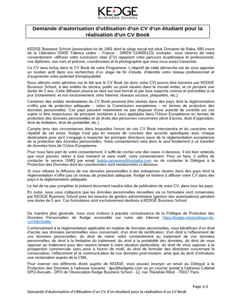 Modele-RGPD ISMQ | PDF
