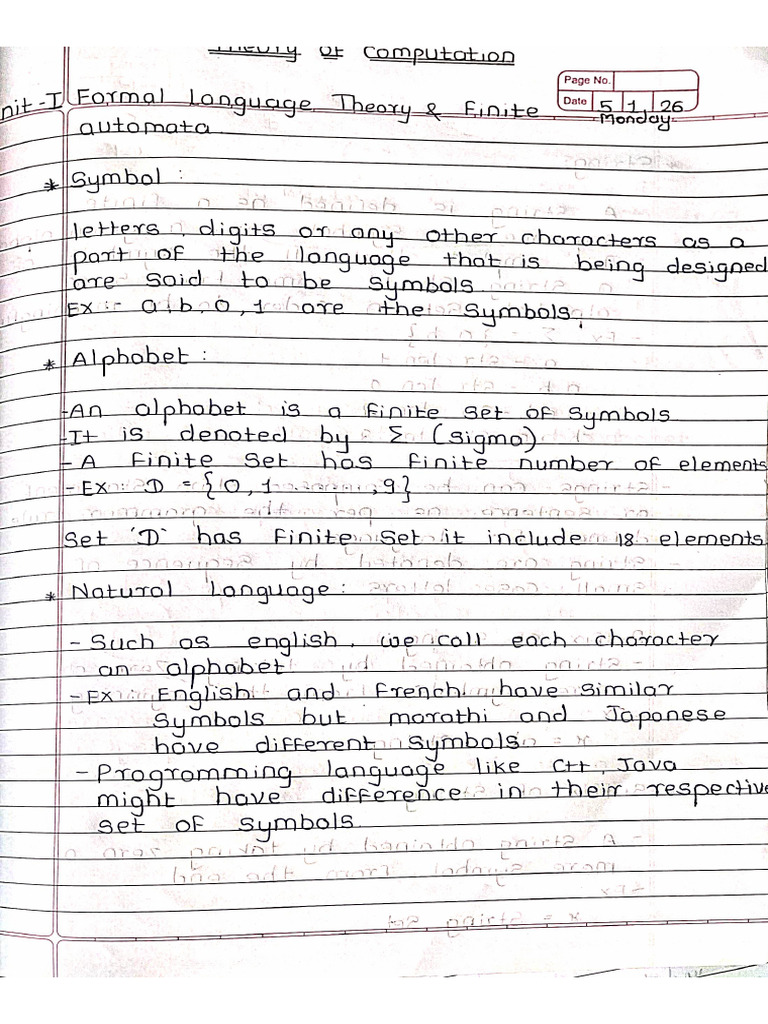 TOC Unit 1 | PDF