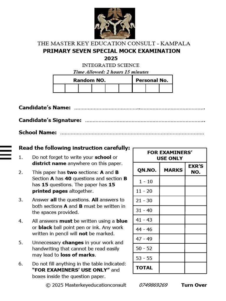 2025 Master Science Ple Mock | PDF
