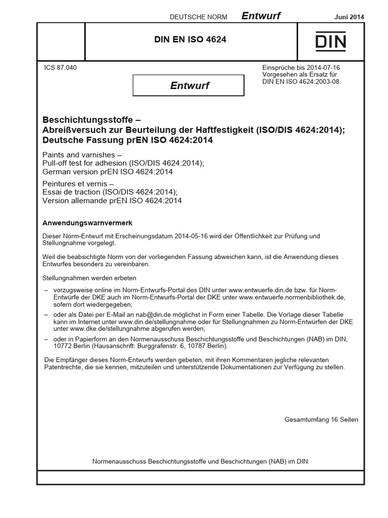 Din en Iso 4624 e 2014-06 | PDF
