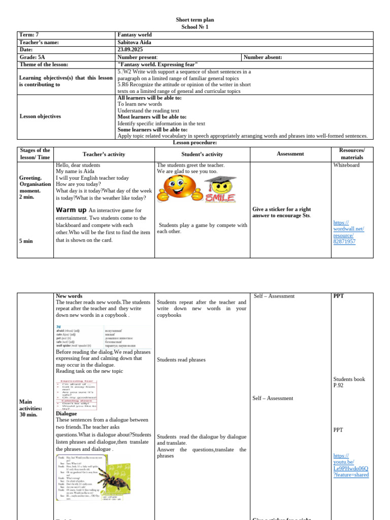 06.03.2025 5a | PDF | Dialogue | Behavior Modification