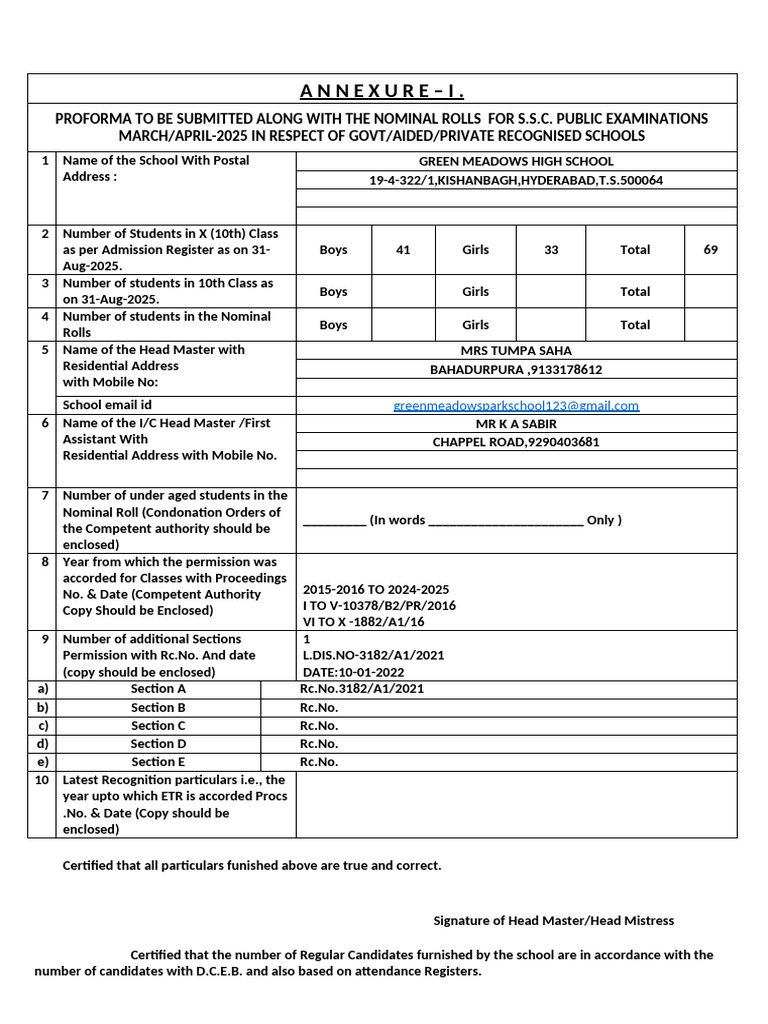 Annexure G 10 | PDF