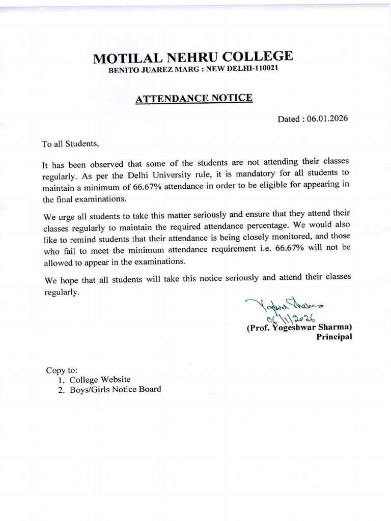 Attendance Notice | PDF