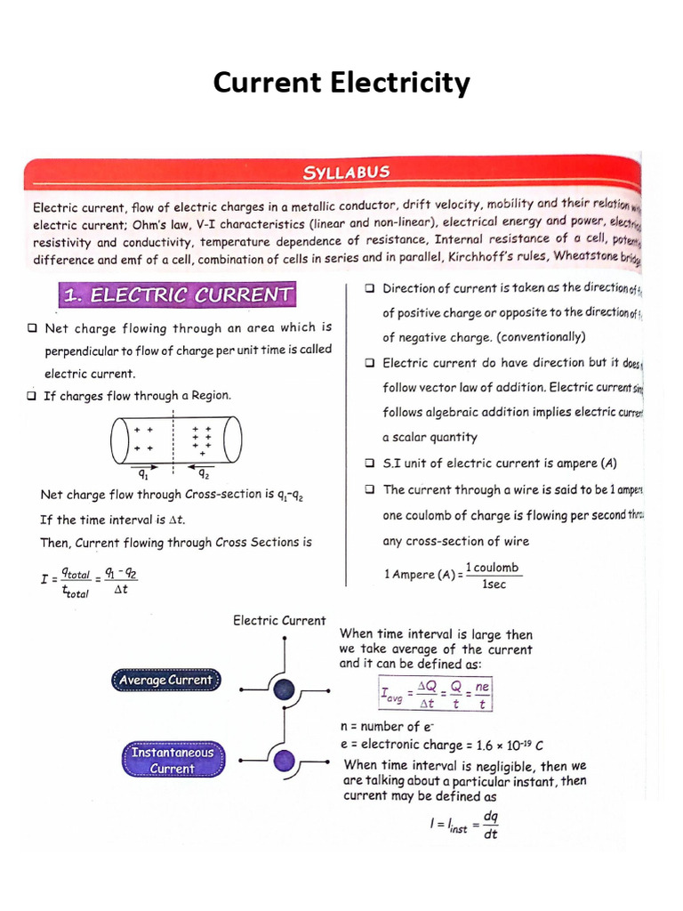 Current Electricity | PDF
