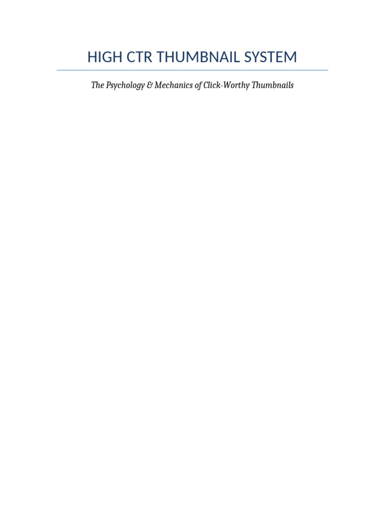 High CTR Thumbnail System | PDF | Color | Image Processing