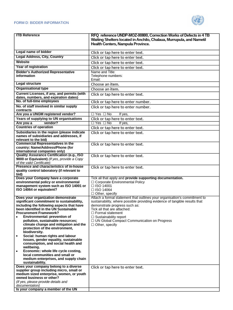 Form D | PDF | Sustainability | Environmental Policy