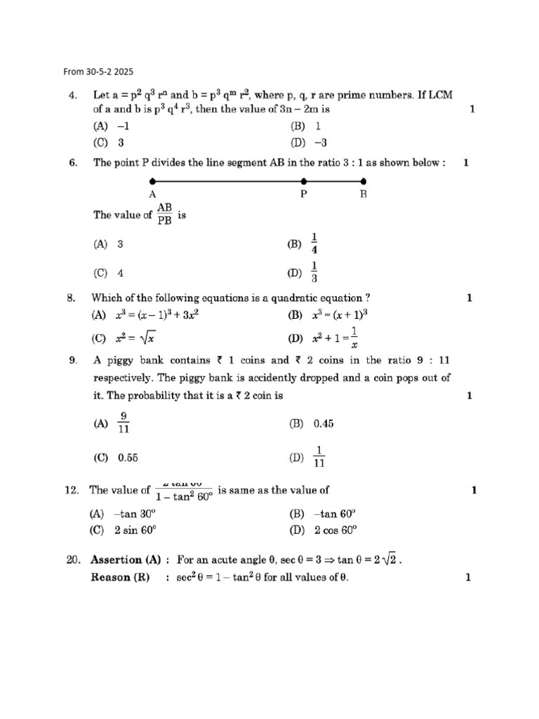 Extra From 30-5-2&3 2025 Math | PDF