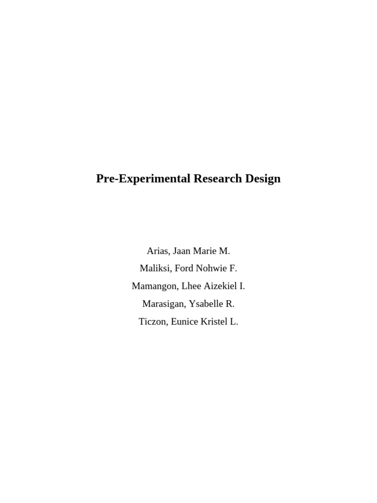 Pre Experimental.G6 | PDF | Experiment | Science