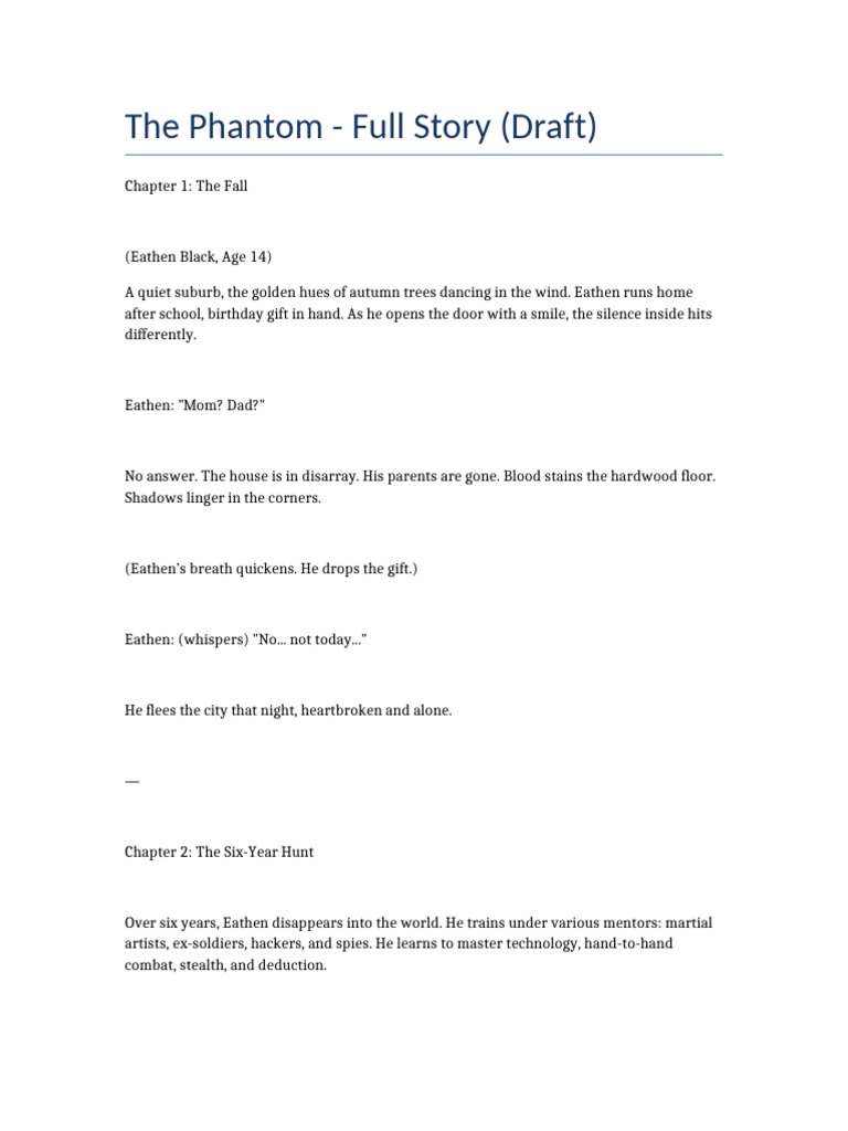 Phantom Full Story Draft Complete | PDF