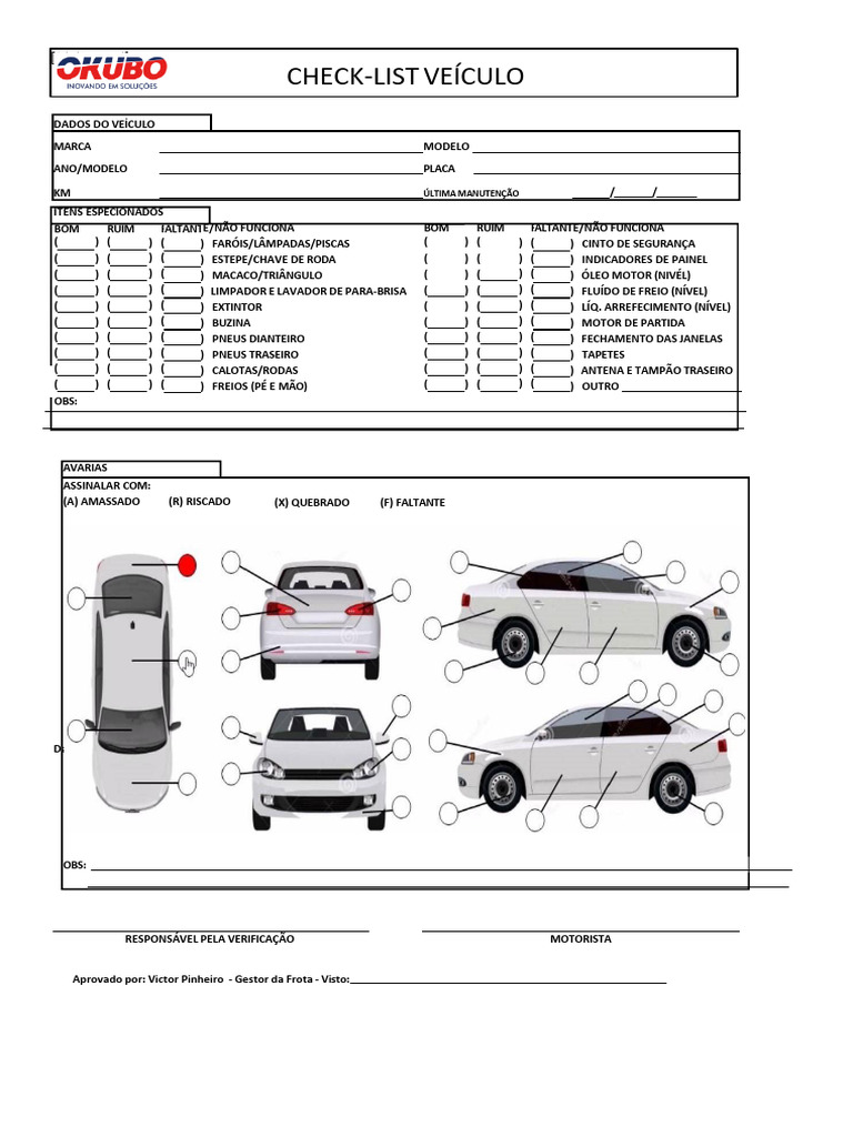 CHECK LIST Entrega de Veiculo | PDF